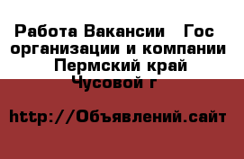 Работа Вакансии - Гос. организации и компании. Пермский край,Чусовой г.